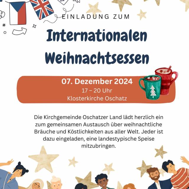 Einladungsflyer Internationales Weihnachtsessen 2024